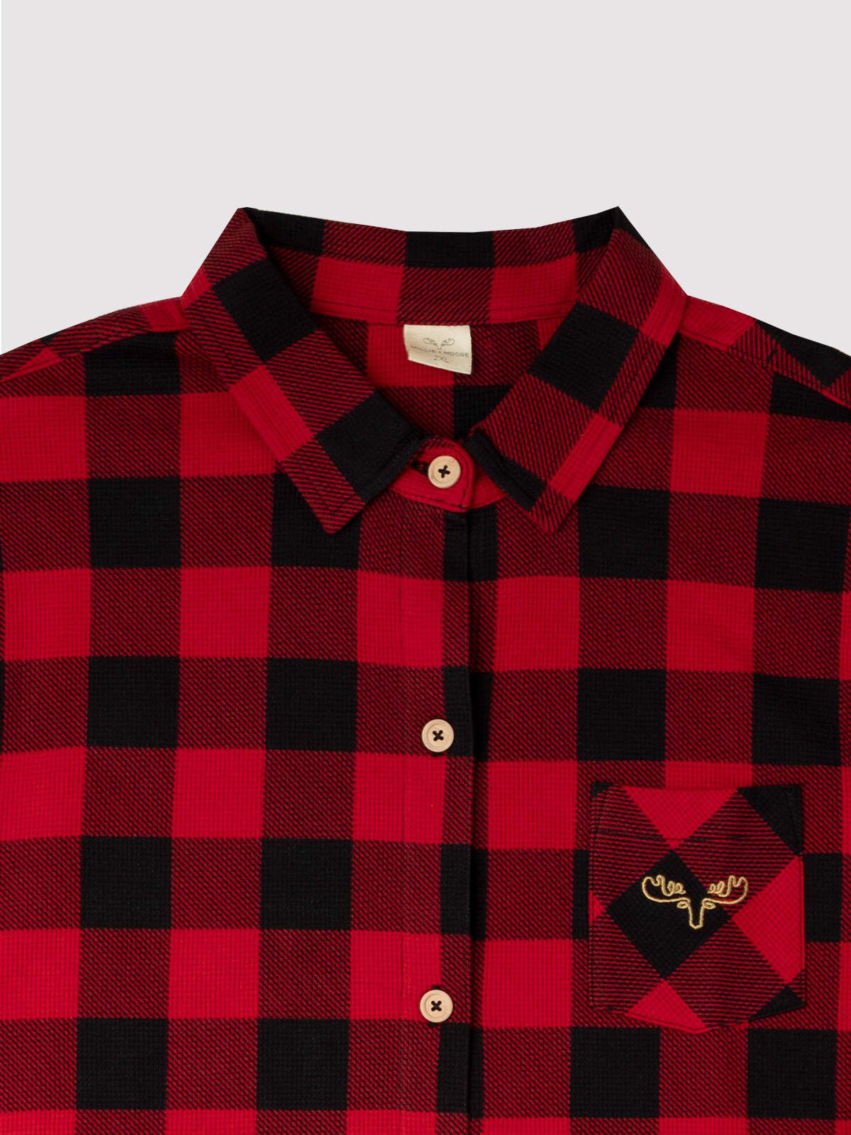 Thermal Buffalo Plaid Button Nightshirt