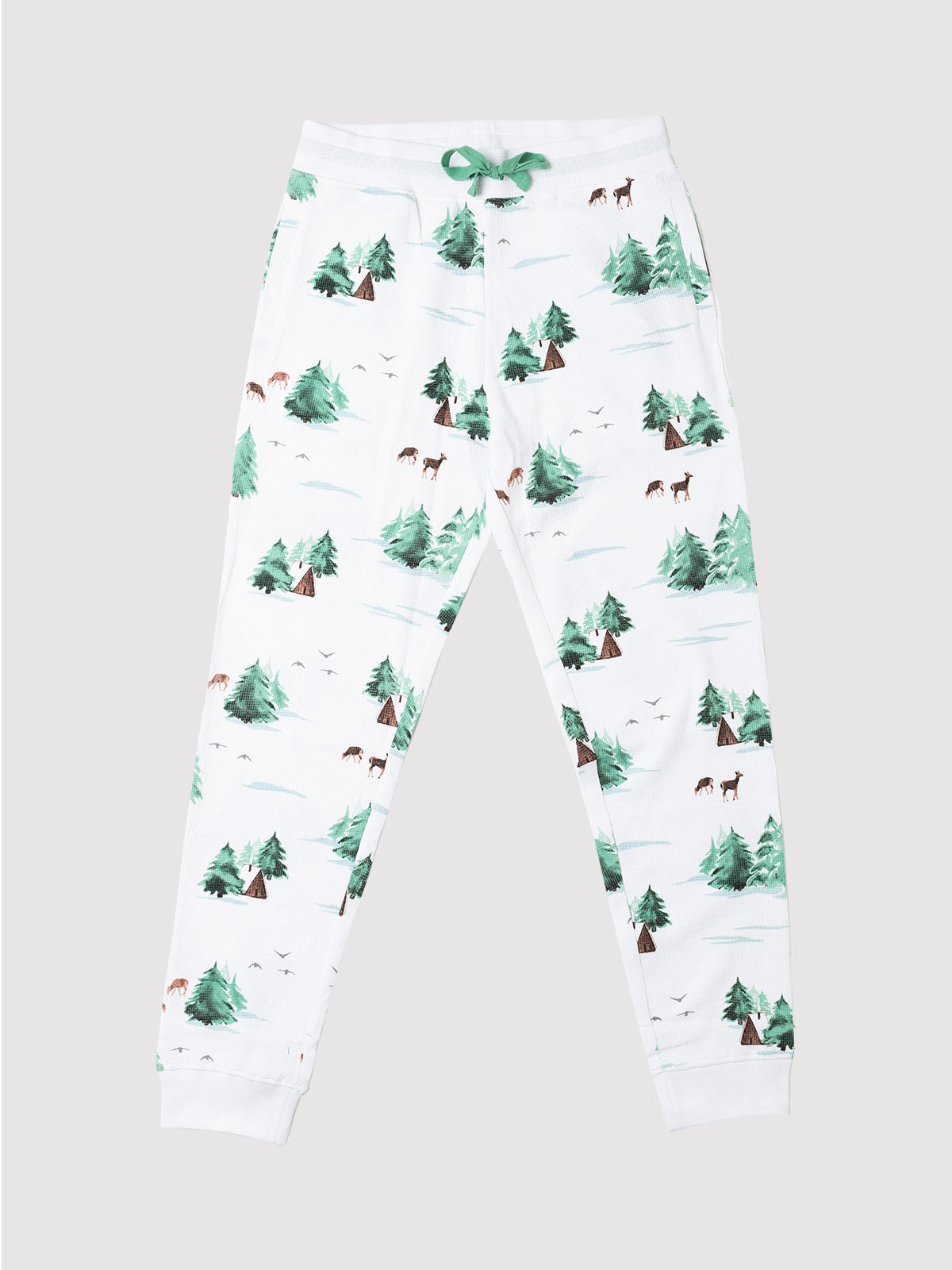 Thermal Watercolor Trees/Cabin Ladies Joggers